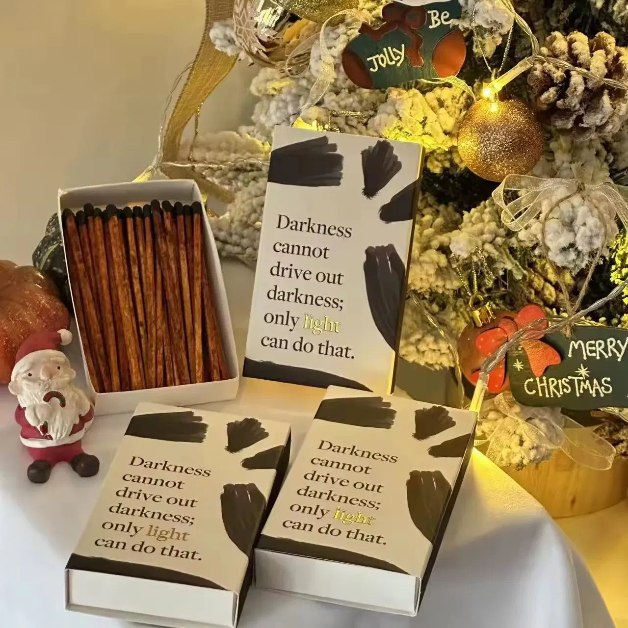 Christmas Customized Logo Gift Matches Personalized Decorative Candle Matches Box