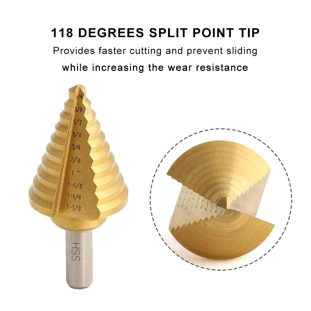Набор ступенчатых сверл Groove Step Drill Bit, 3 шт.