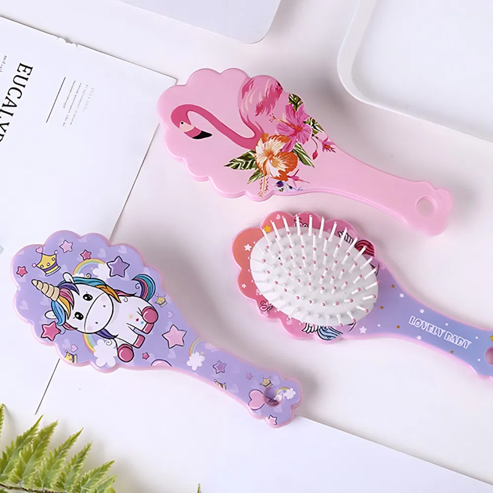 Детская расческа с пластиковой ручкой, прозрачная, с принцессами