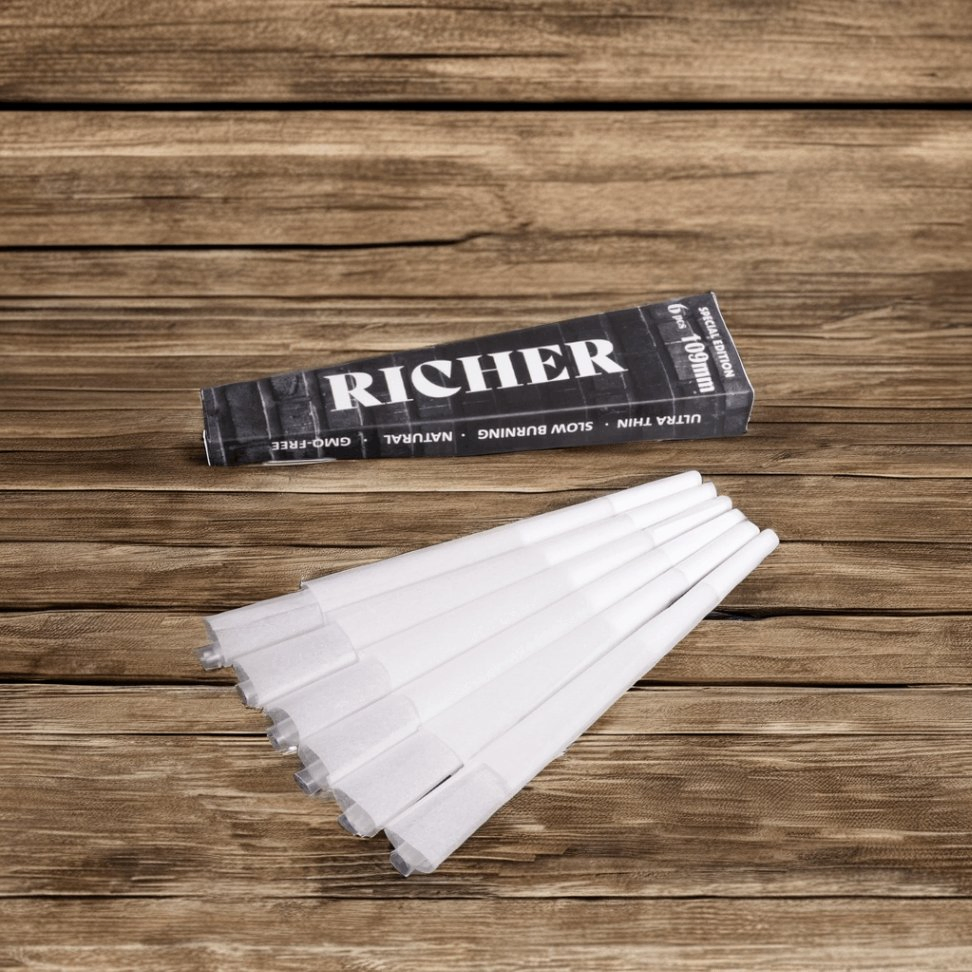 100% Organic Custom Logo Pre 1 1/4 Rolling Smell Child Proof Natural Brown Raw Papers Cones Rolls Wraps with Tips