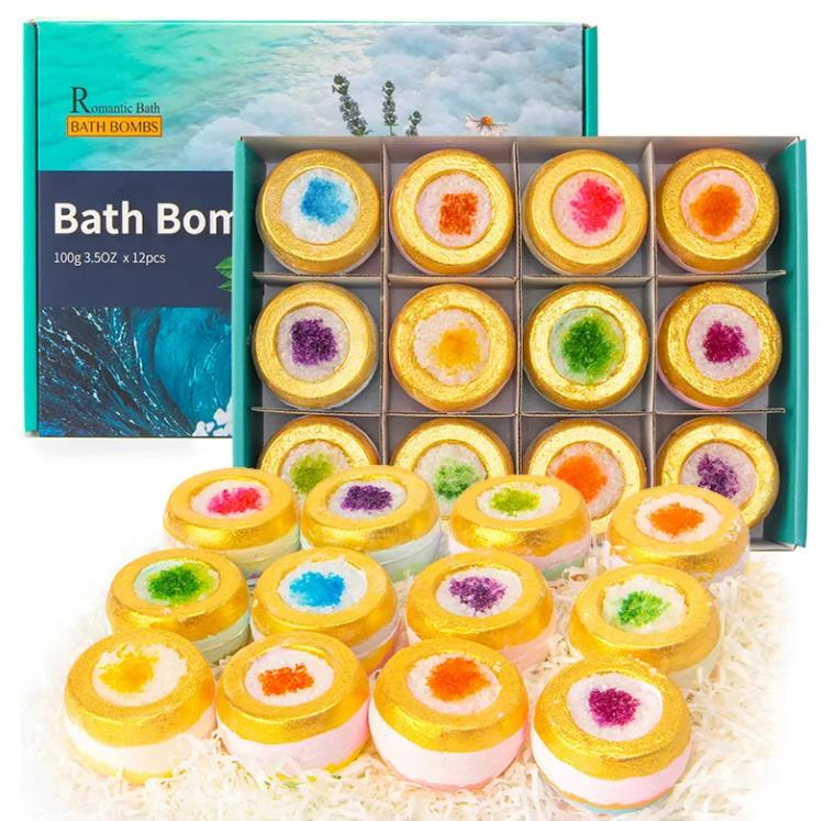 Online Wholesale Retail Bath Bubble Balls SPA Shower Essential Bath Bomb Men Women Kids Oil Exfoliating Crystal Geode Bath Bomb Gold Epsom Salt Bath Bombs Gift