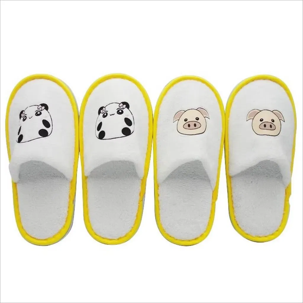 Детские одноразовые тапочки для отеля, мягкие, с мультяшным дизайном