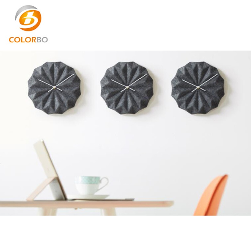 Pet Acoustic Panel Office Furniture Decorative 3D Wall Clock