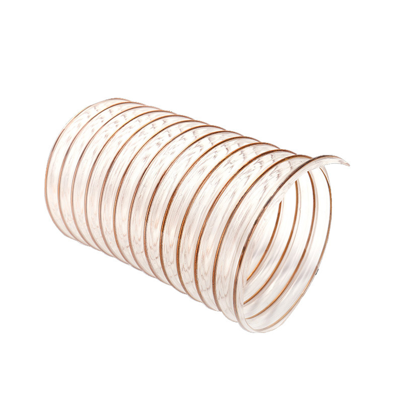 Flexible Plastic Air Duct Cleaning Tubing Transparent PU Steel Wire Duct Hose