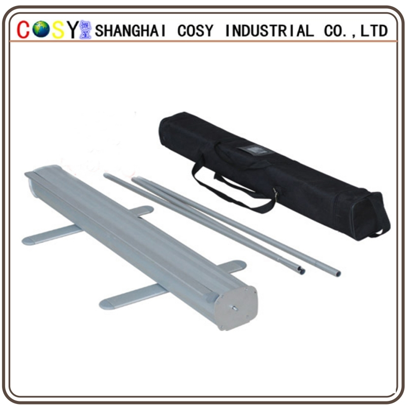High Quality 85*200cm Aluminum Alloy Company Roll up Banner Stand Silver Advertising Rollup Baner Display for Business