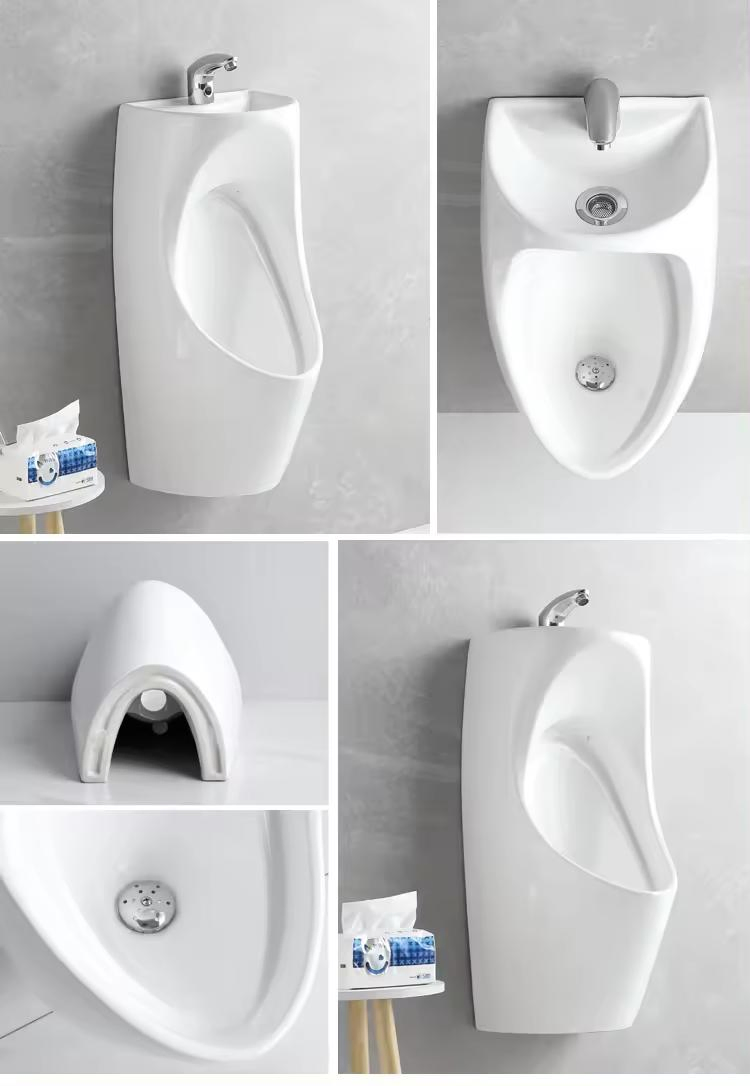 Factory Sensor Flush Black Color Wc Pissing Toilet Urinal Popular Wall-Hung Urinal Black Colored Wc Toilet Urinal