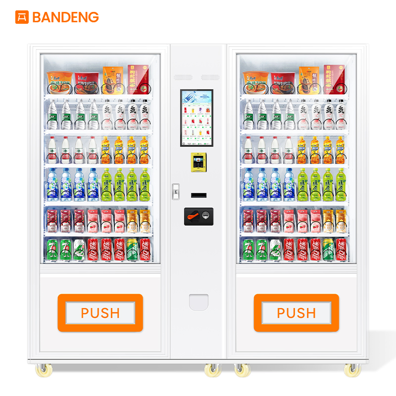 Smart Glass Front Beverage Snack Vending Machine with Cash Coin Card Payment