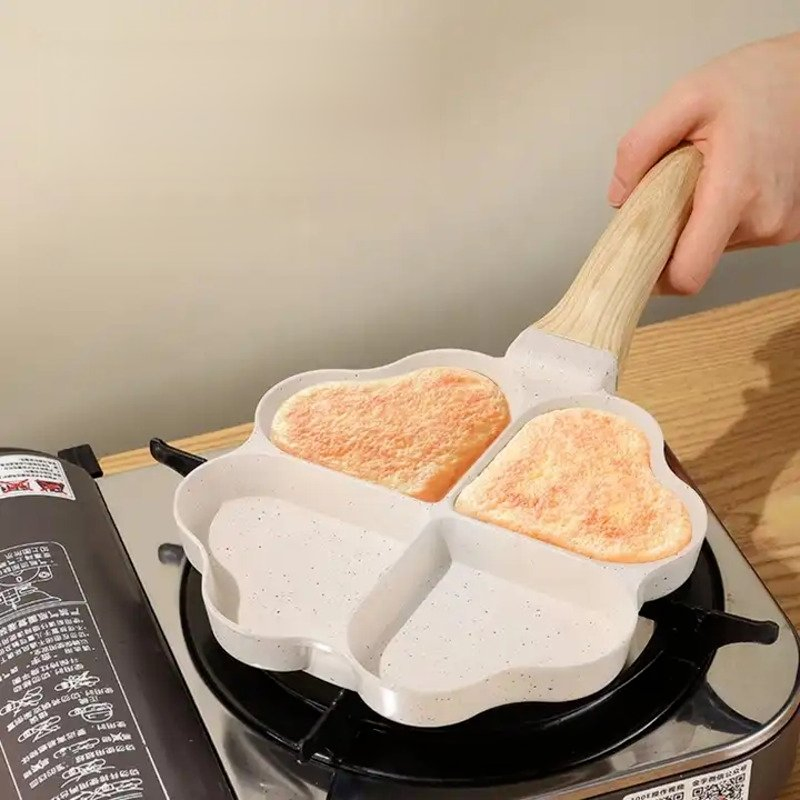 New 4 Holes Egg Ham Breakfast Maker Thickened Non-Stick Egg Pancake Frying Pan