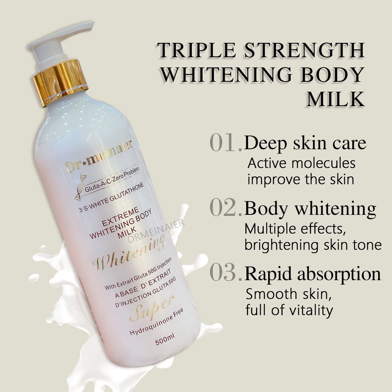24K Glutathione Body Lotion Moisturizing Brightening and Firming Moisturizing Lotion 500ml