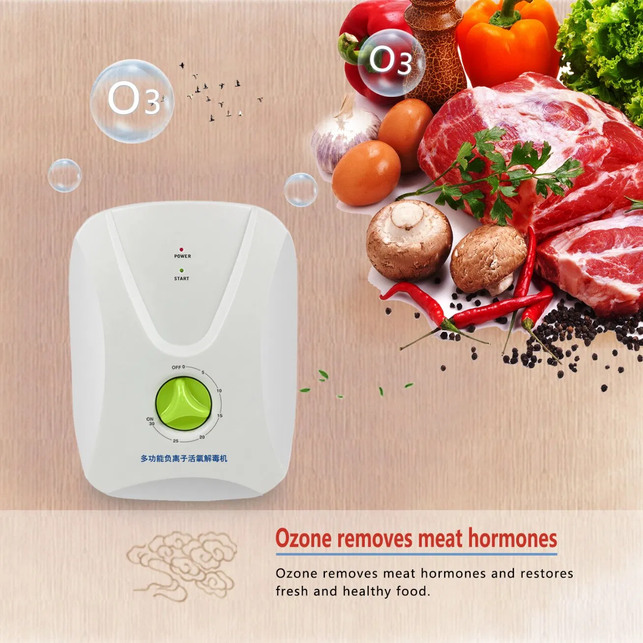 Home Ozone Generator for Vegetable and Meat Treatment