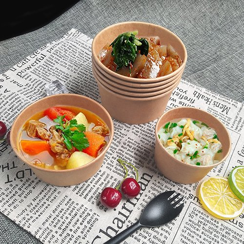 1000ml Kraft Bowl, a Must-Have Choice for Takeout! Hot Staple Food Salad Bowl, Speed Buying