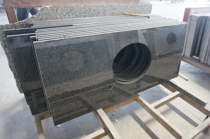 Natural G654 Dark Grey Granite Stone for Hotel Bar Bench Table Tops