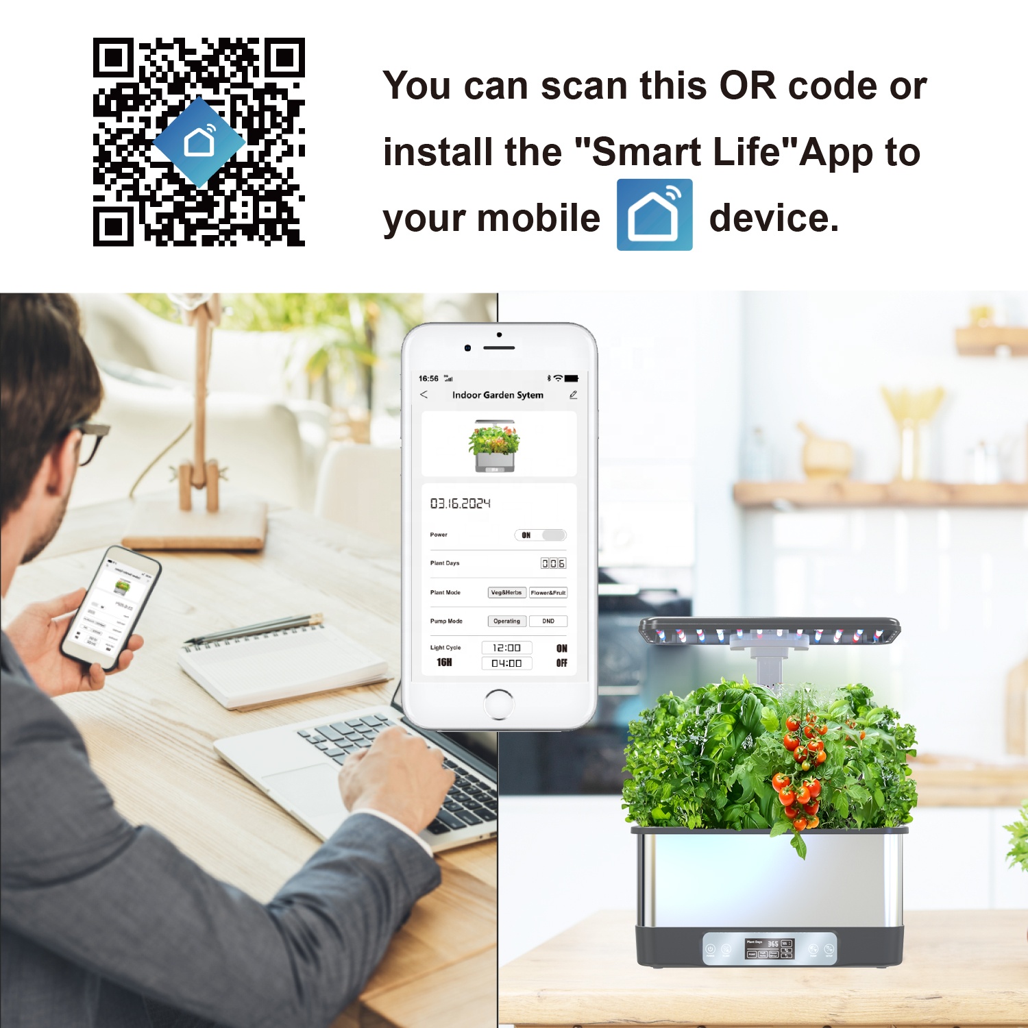 Гидропонная система TUYA Smart Doodle LED подсветка