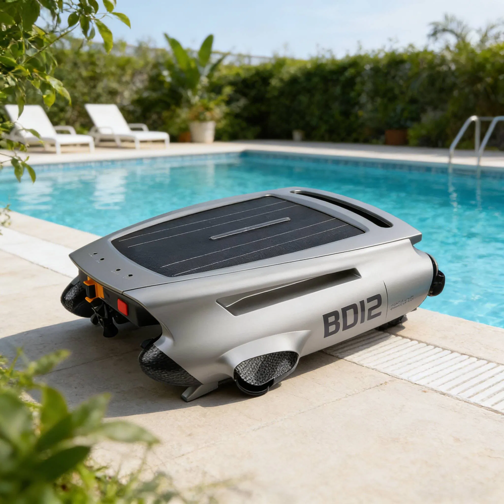 Glgw Solar Powered Robotic Pool Surface Skimmer Cleaner Dual Charging Automatic Pool Vacuum Tool