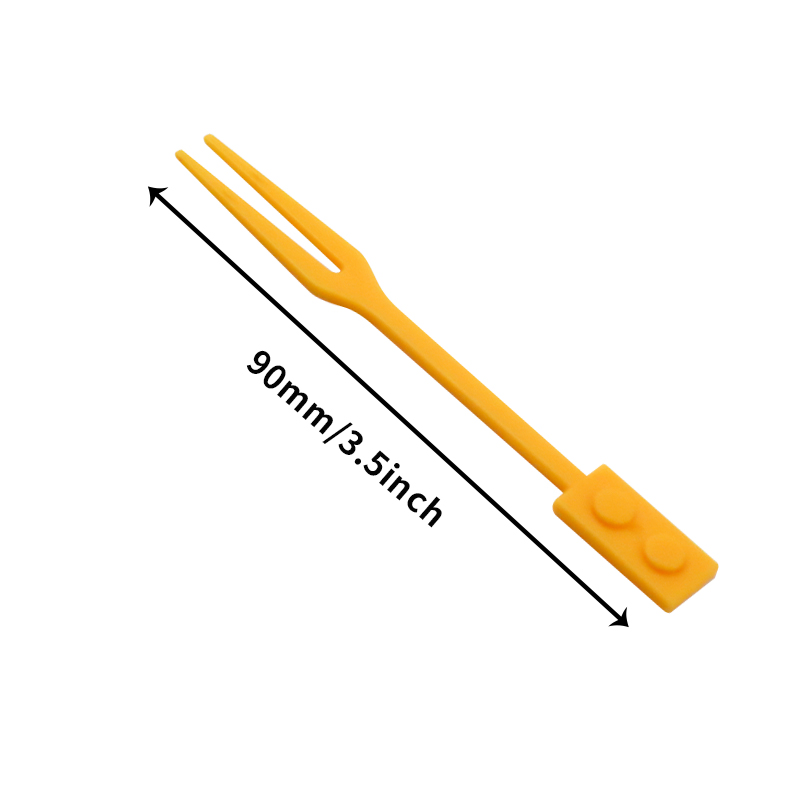 Customizable Colorful Disposable Plastic Tableware 90mm Length PS Plastic Fruit Fork Hot Sale