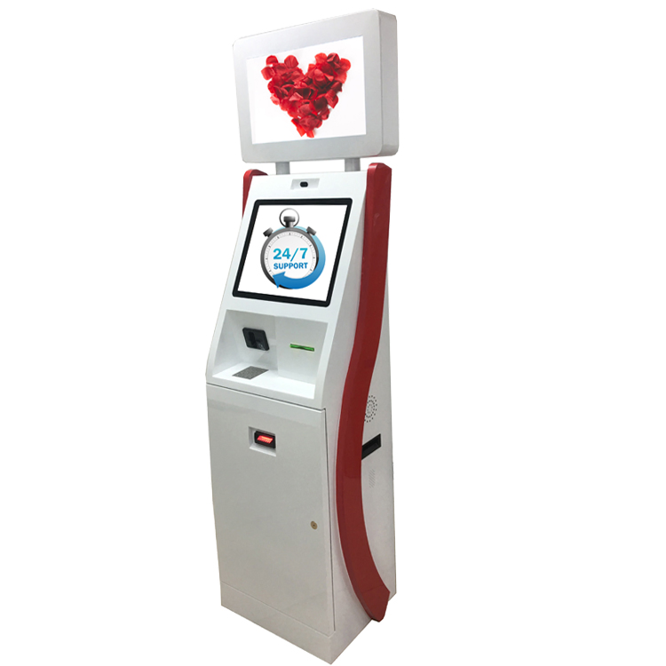 Free Standing Dual Screen Touch Screen Payment Kiosk Receipt Printer Hot Sale