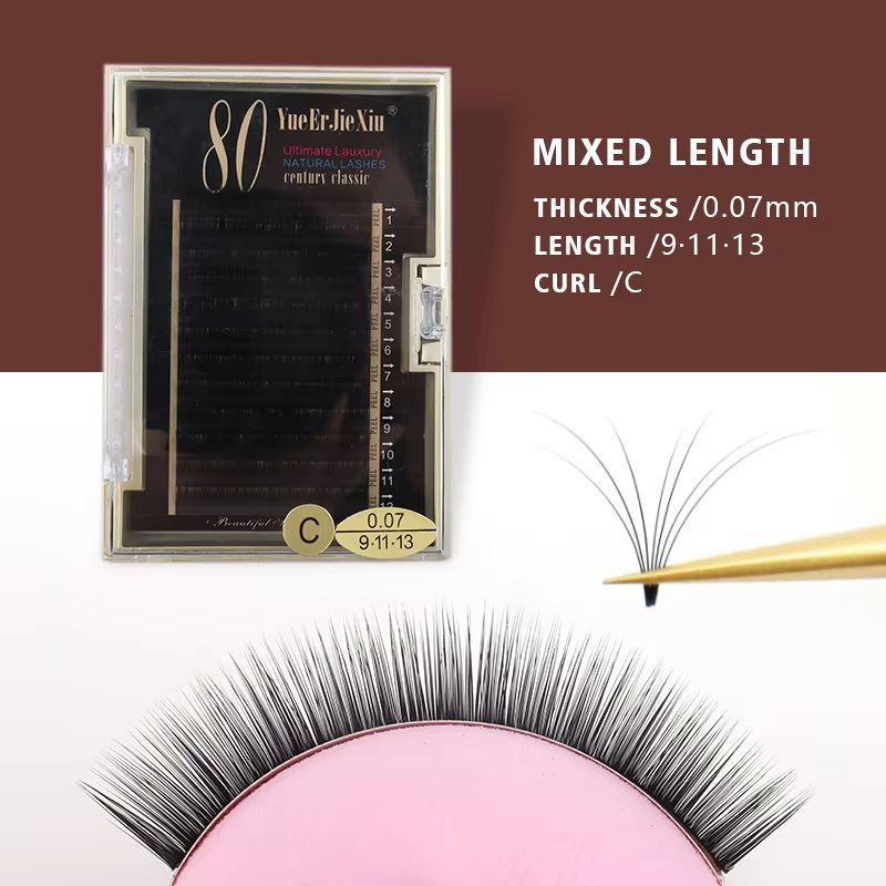 Wholesale Matte Dark Black Volume Silk Eyelash Extensions Individual Lash Trays Cashmere Lash Extension Supplies Eyelashes