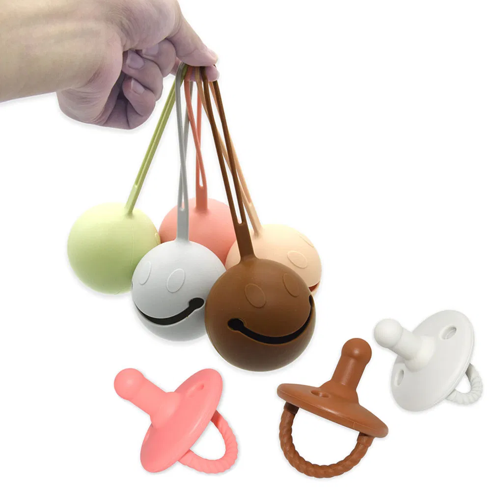 Easy to Clean Baby Silicone Pacifier Holder Case Protective Pacifier Storage Container