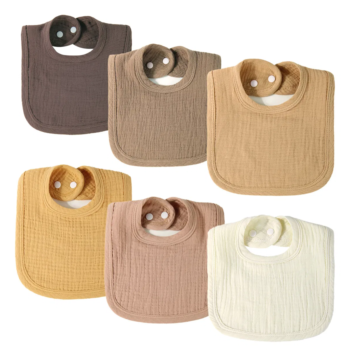 Infant Pure Cotton Ruffled Drool Bib - 4-Layer Muslin 100% Cotton Printed Bib