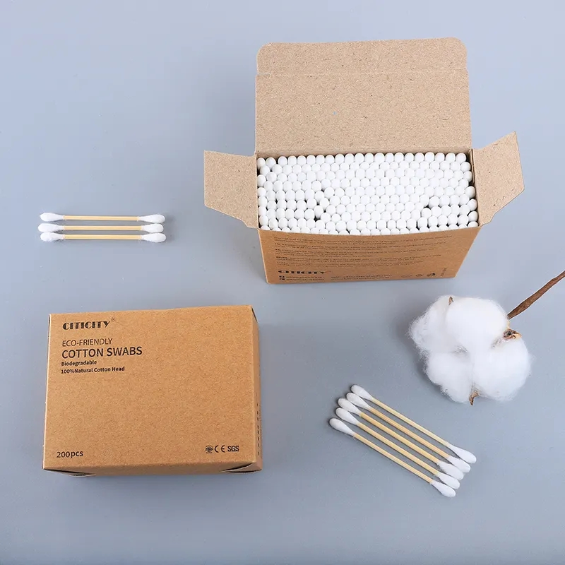 New Product 200PCS Bamboo Cotton Bud Makeup Remover Swab Mini Buds