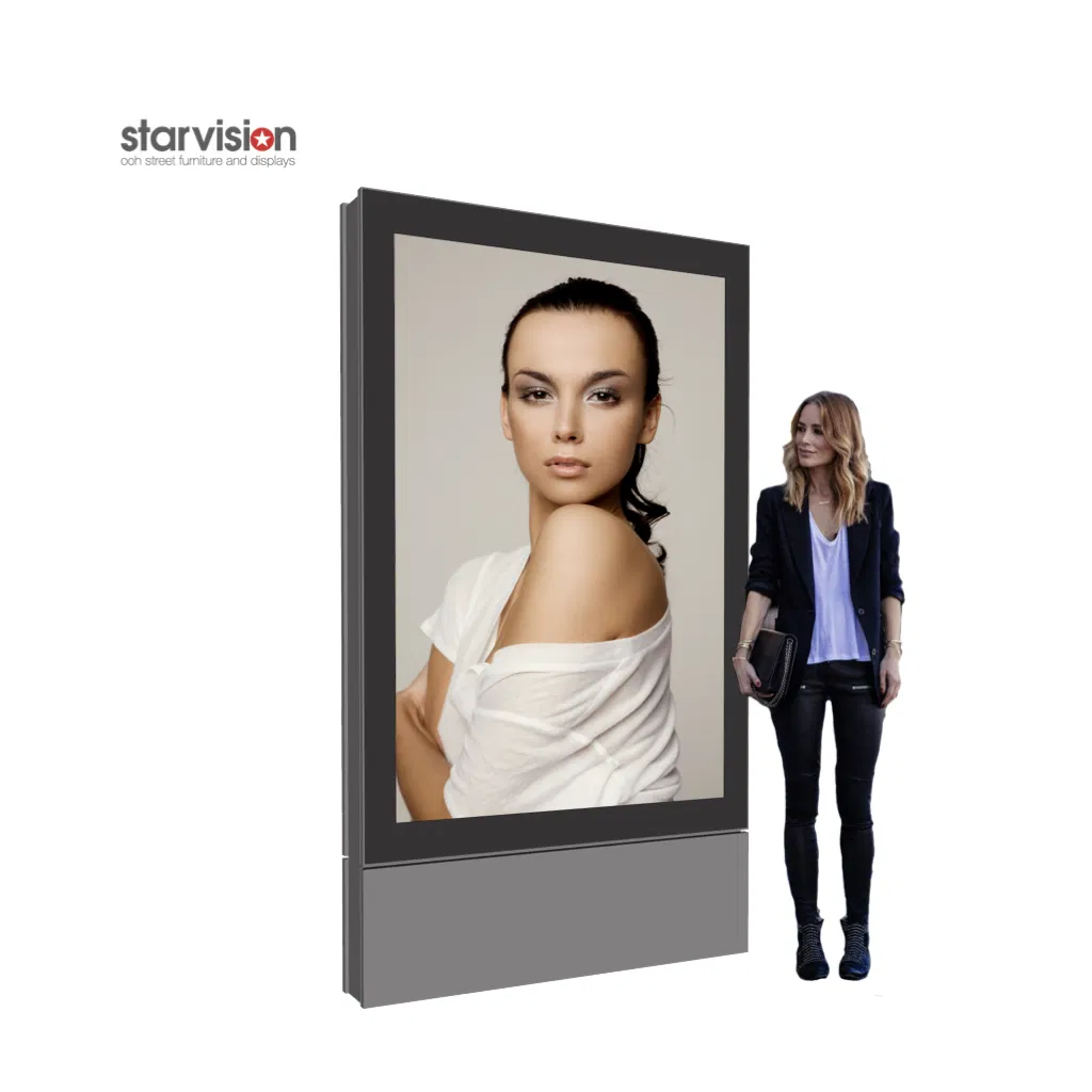 3000 Nits Waterproof LCD Digital Signage 75 Inch Free Standing Display Totem 4K Outdoor Kiosk