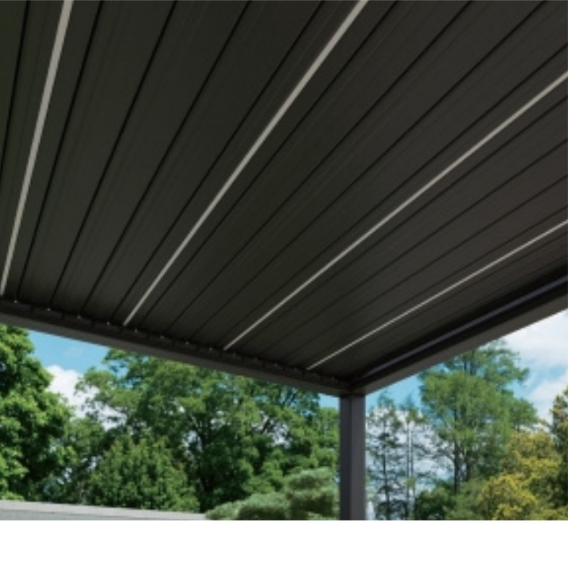 Fashionable Sunroom Automatic Pergola Gazebo Pavilion Aluminum Alloy Flip Louver Pavilion