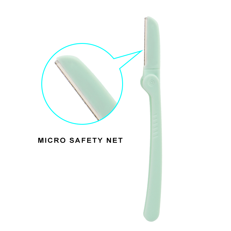 D108 Fold-Able Eyebrow Razor Small MOQ Dermaplaning Facial Razor with Netted Blade