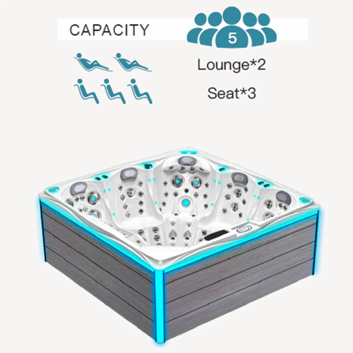 Уличный акриловый спа-бассейн с гидромассажем