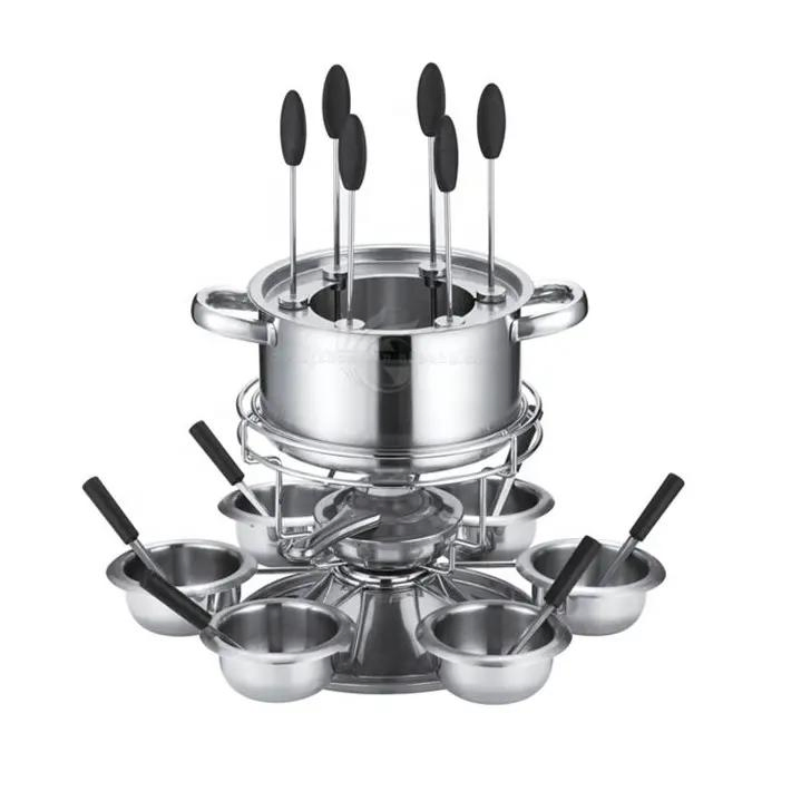 Набор для фондю из нержавеющей стали с подогревом