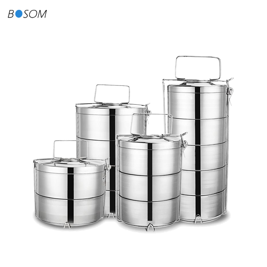 Многоярусный ланч-бокс из нержавеющей стали