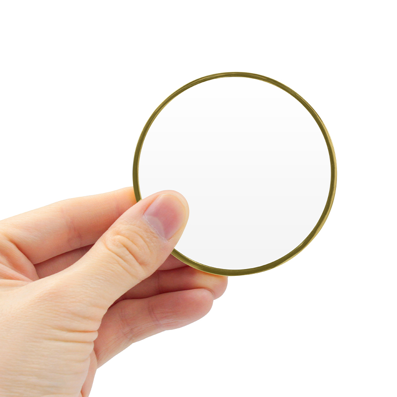 Wholesale Custom High Quality Zinc Alloy Luxury Black Cute Small Makeup Mirror Metal Gold Storage Mini Round Cosmetic Mirror