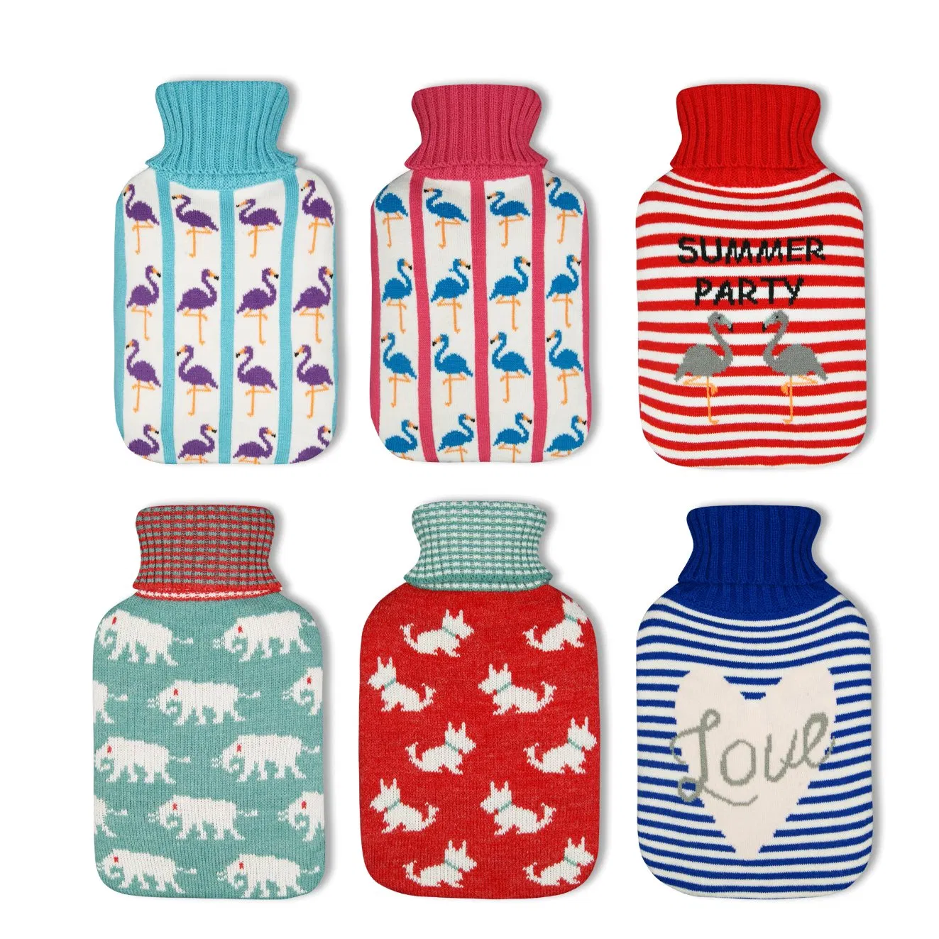 Hot Selling 750ml-2000ml Multi-Colour Hot Water Bag Natural Rubber Hot Water Bottle