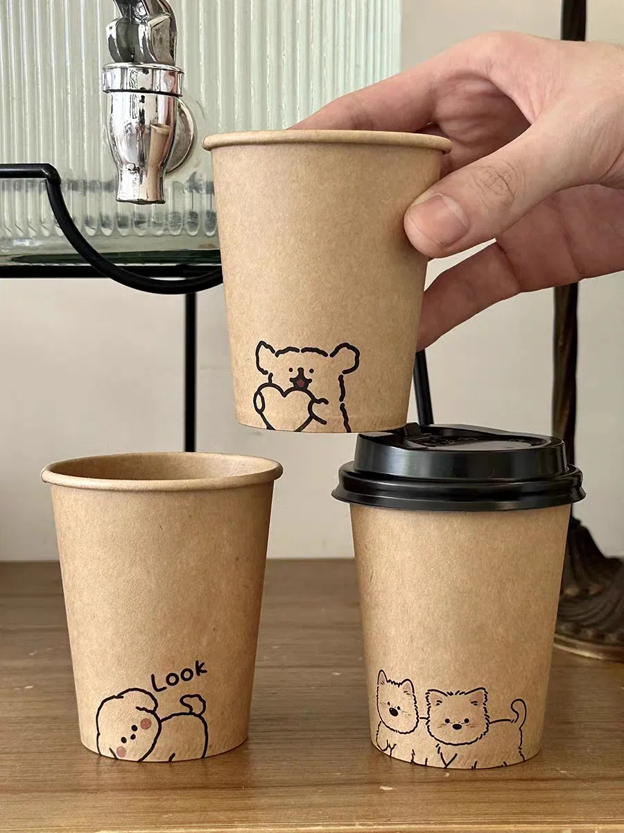 Popular Customized Design Disposable Single Wall Kraft Paper Cup