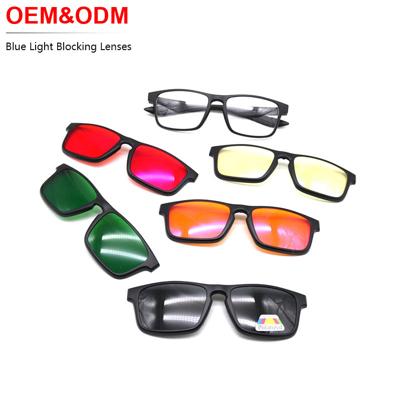 Wholesale Magnet Clip on Eyeglasses High Quality Polarized Optical Frames Fashion Magnetic Clip Custom Logo Optical Frame Blue Light Blocking Glasses