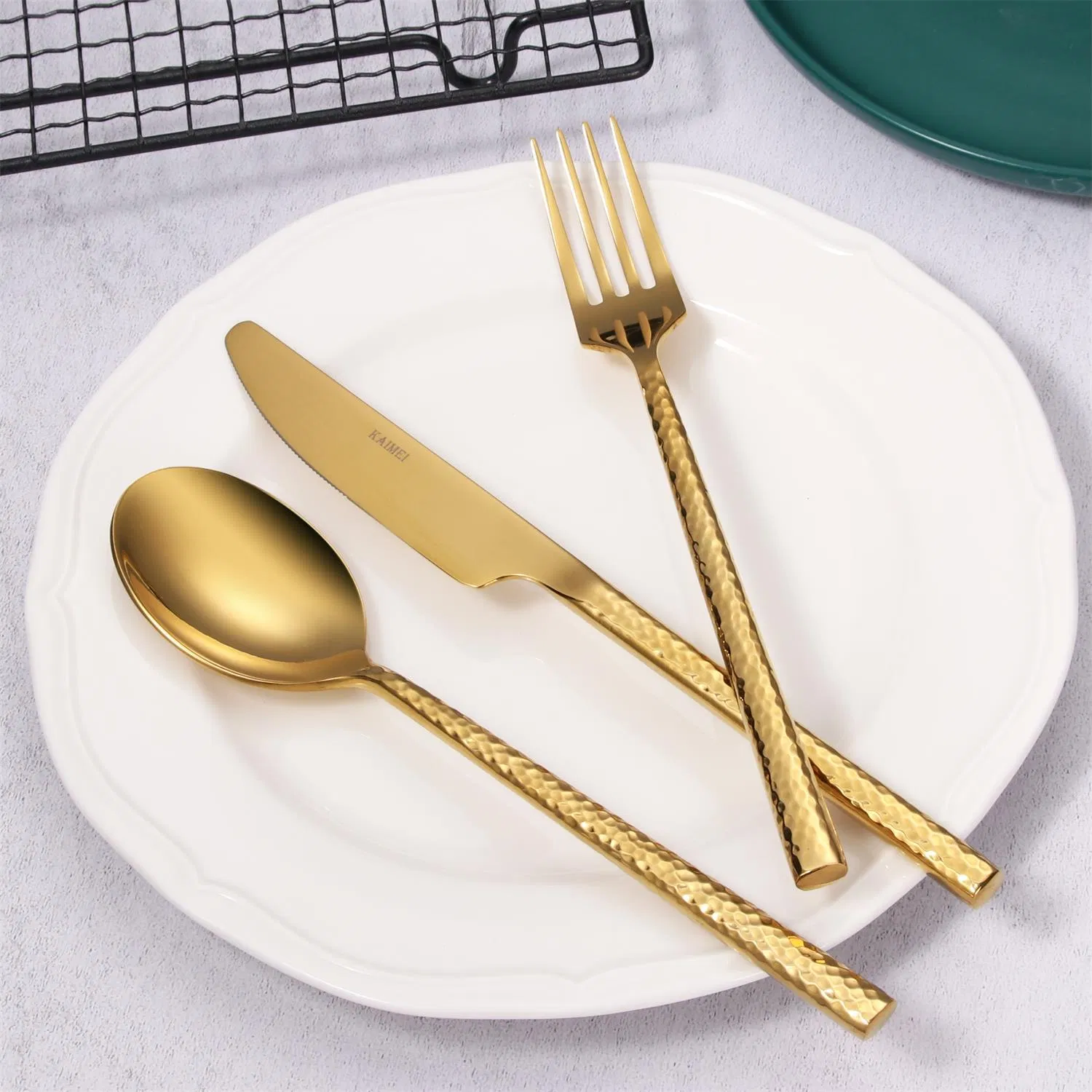 China High Quality Stainless Steel Gold Flatware Restaurant Cutlery Set