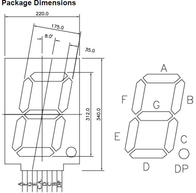 12 Inch Single Digit Assembly 7 Segment LED Display with RoHS From Expert Manufacturer