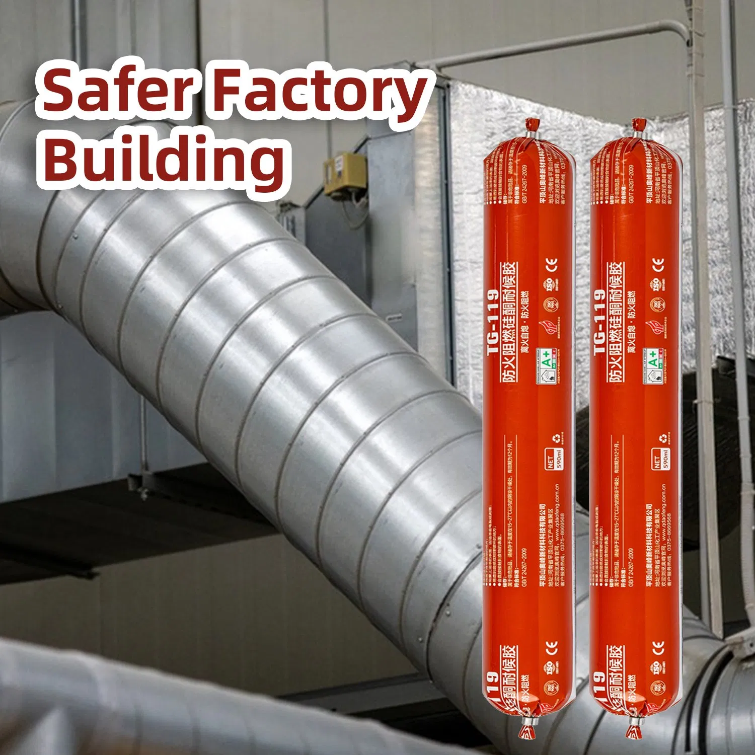 Anti-Aging Flame Retardant Silicone Sealant for Door Kitchen and Windows Adhesive Sausage Fireproof Sealant