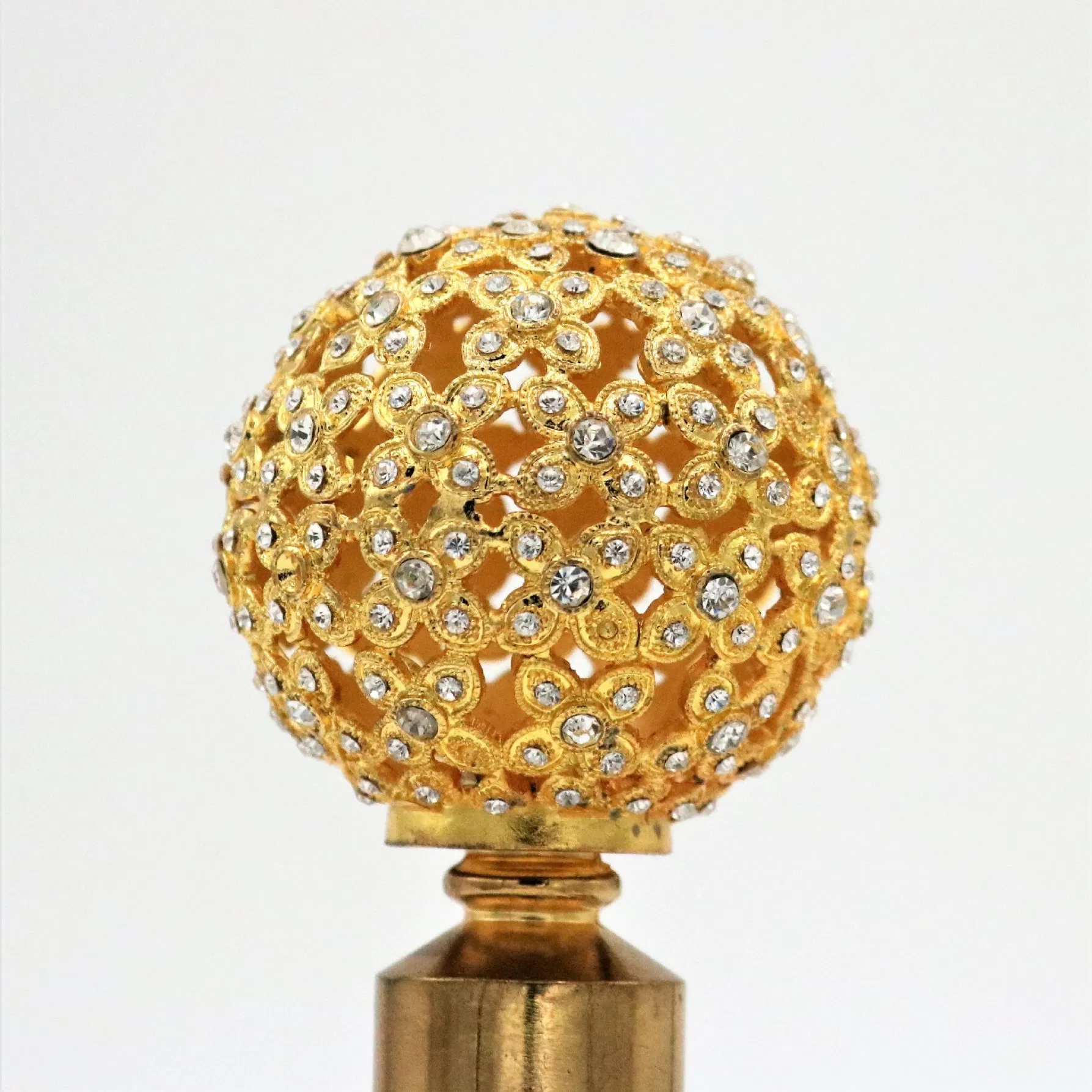 Rhinestone Zinc Alloy 19mm 28mm Iron Accessories Curtain Rod Heads