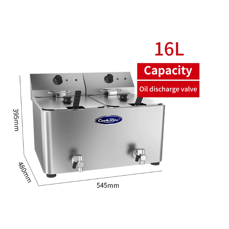 Industrial Kitchen Equipment Freestanding Electric Split Tank Turkey Chips Chicken Deep Fryer