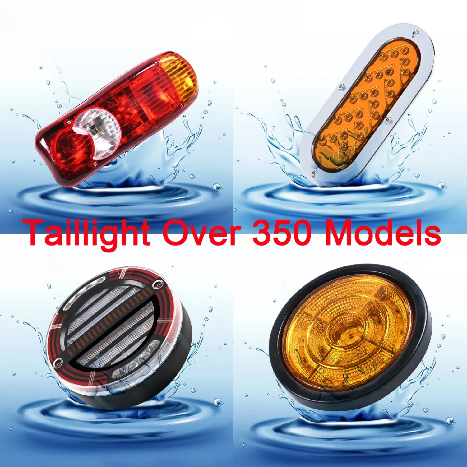 LED Tail Light for Truck Trailer with Turn Signal, Side Marker, and Reverse Light (12V/24V)