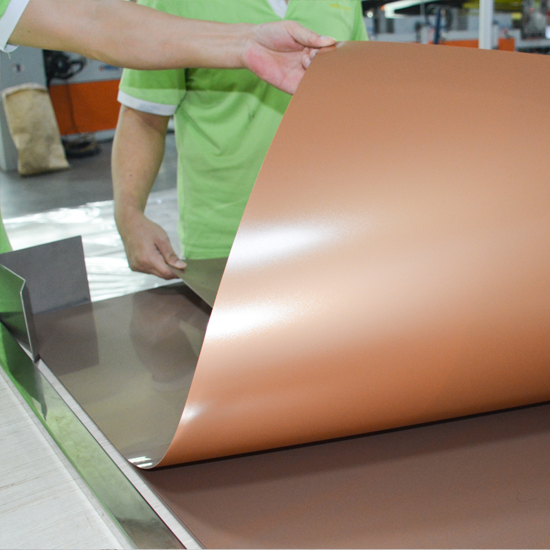 Anti Oil High Glossy Coffee PETG Film for Furniture Panel Decoration