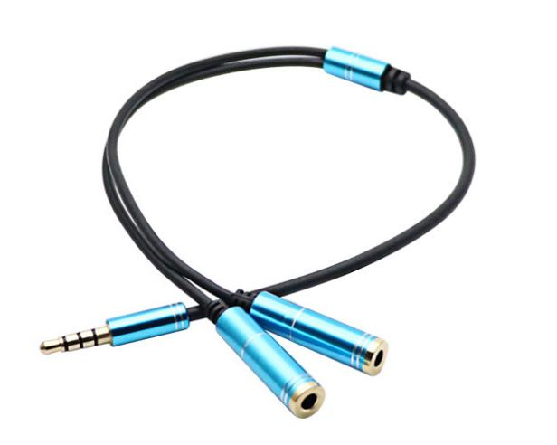 Аудио-разветвитель 3.5 мм (1xM на 2xF), металлический штекер