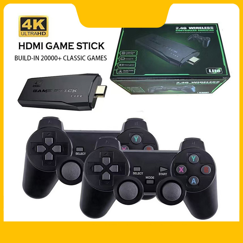 M8 Game Stick 4K HD TV 64G Retro Video Game Console Wireless Controller Mini Gaming Console