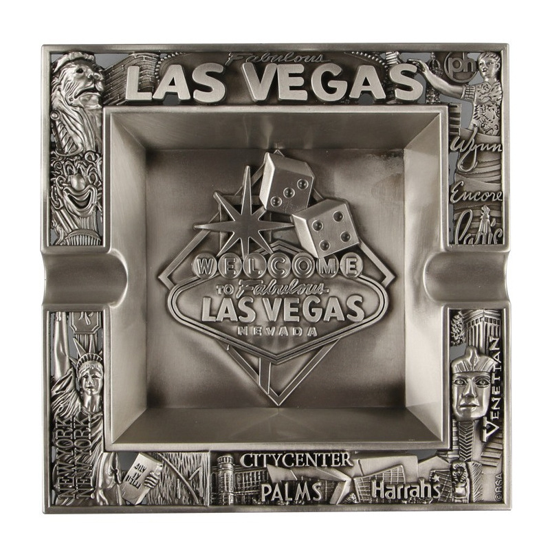 Custom Square Metal Cigar Ashtray Luxury Cigarettes Indoor Outdoor Las Vegas Ashtray