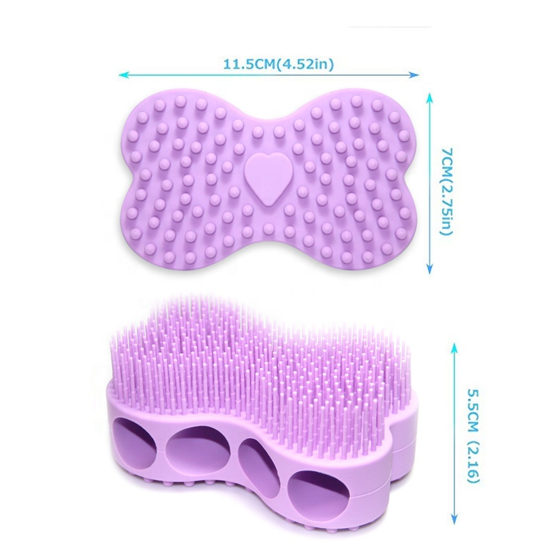 Wellfine 100% Silicone Gentle Nubs Massage Scrubber Skin Exfoliation Cellulite Treatment Silicone Brush Shower Baby Brush