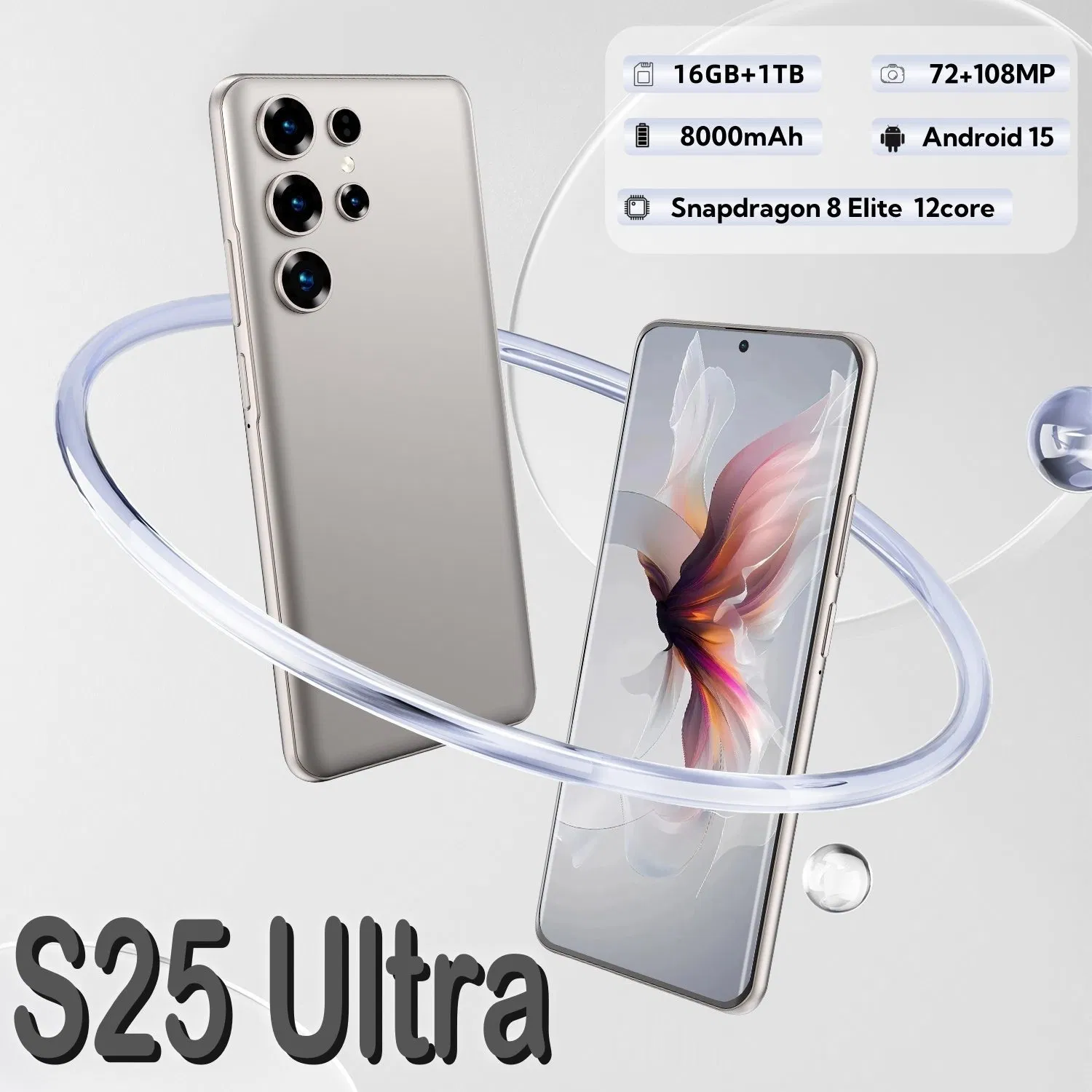 Смартфон S25 Ultra 8ГБ+256ГБ, 7.3 дюйма, разблокированный