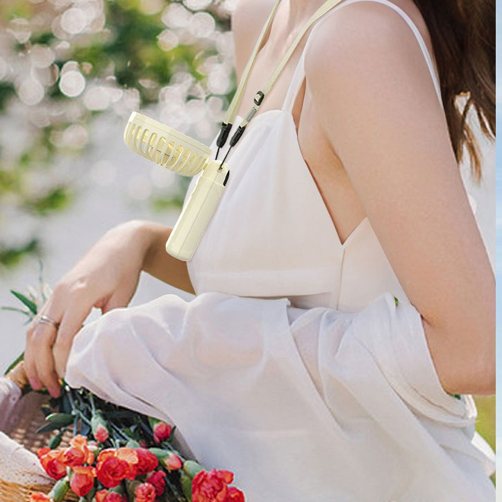 Foldable Hanging Neck Cooling Hung Band Fan USB Portable & Wearable Neck Fan Rechargeable Pocket Mini Fan