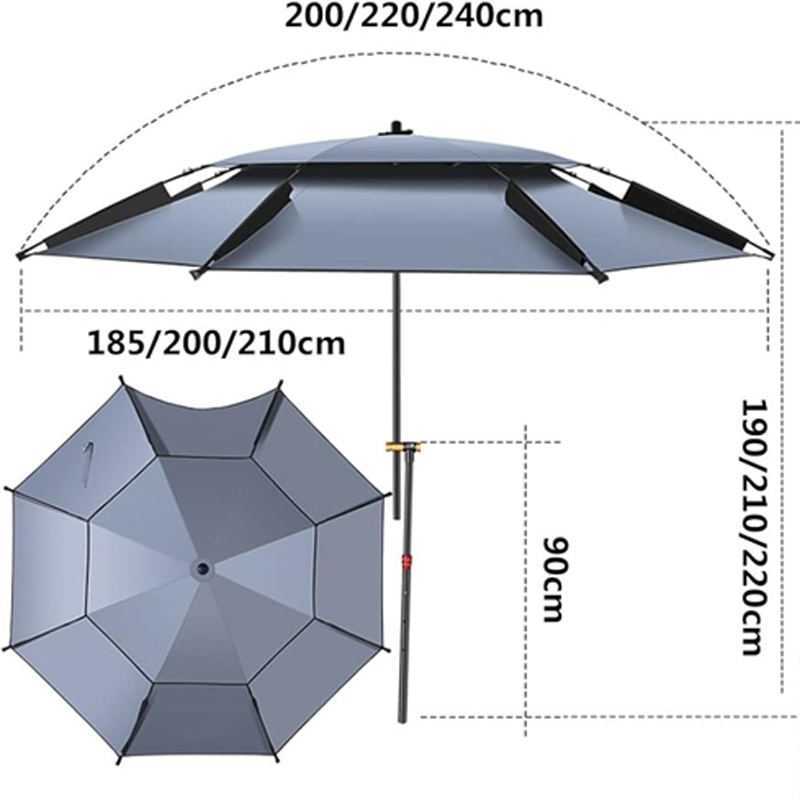 Зонт для рыбалки пыльно-голубой, анти-УФ, дождезащитный
