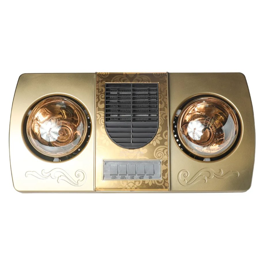 Infrared 2 Heating Lamps Bathroom Heater Plus Exhaust Fan Bathroom Wall Heater