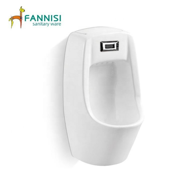 Wholesale Yellow Pattern Ceramic Small Size Urinal for Kids with Automatic Sensor